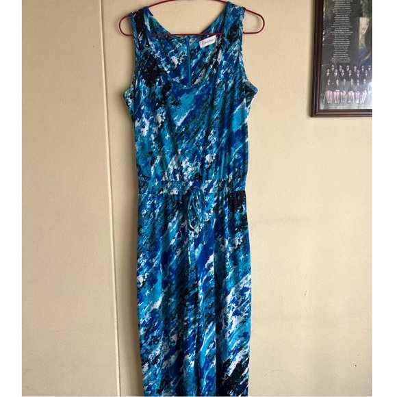 Calvin Klein Pants - $199 Calvin Klein Women's Blue Surf Spray Sleeveless Jumpsuit Romper Size 2